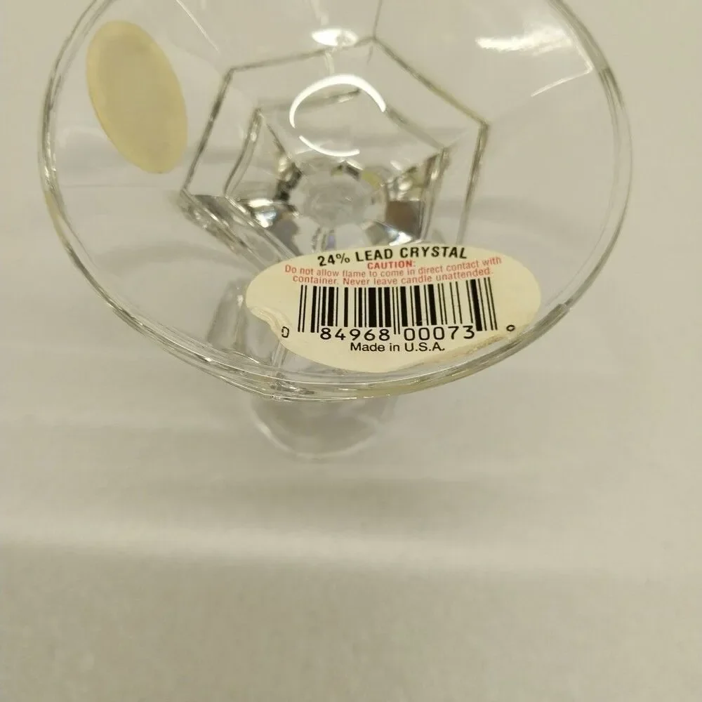Vintage Crystal Candlestick Holders 24% Lead Crystal Made in USA Set Of 3